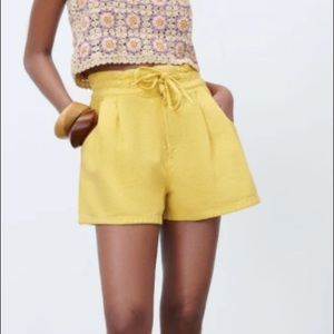 Zara Yellow Bermuda Shorts